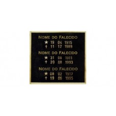 Placa Tripla sem Foto com Friso Reto